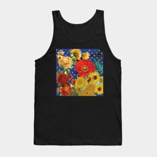 Van Gogh Inspired Floral Pattern Tank Top